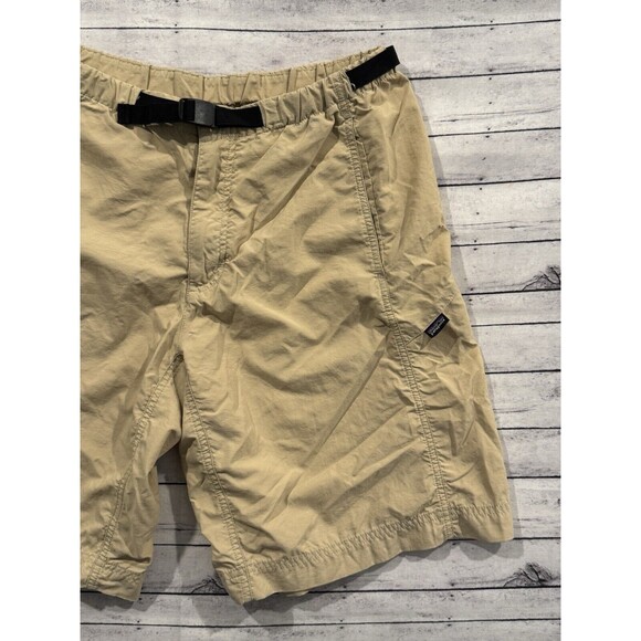 Patagonia Mens Hiking Short Sz M Khaki Tan Belted Hiking Outdoor 10" Inseam - Picture 4 of 16